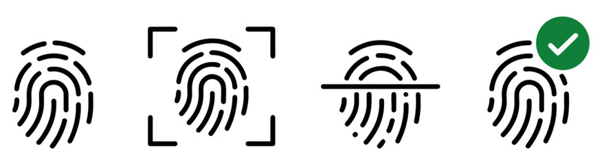 Obraz premium fingerprint scan status icon