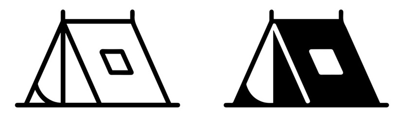 camping tent outline icon set © graphixecho