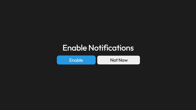 Mouse Cursor Clicking Enable Button on Notification Prompt Minimalist Black Background 