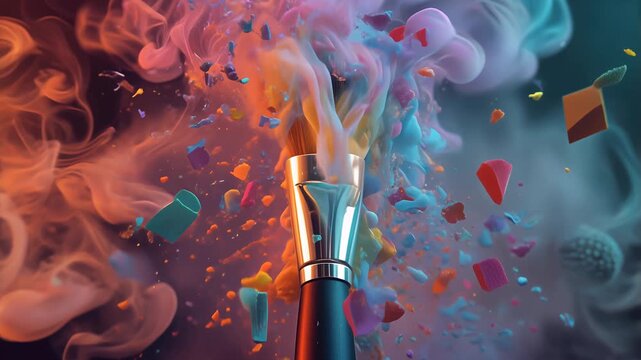 Vibrant colorful smoke explosion in dark background, fluid motion dynamics, slow motion capture, high contrast lighting, artistic cinematic composition, ultra detailed particles, immersive 8K.