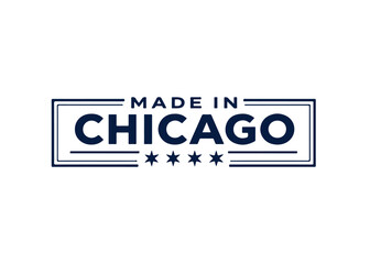 Obraz premium Made in Chicago label vector Made in vector label icon on a white background