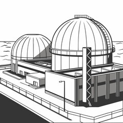 A large building with two domes on top of it © cccc