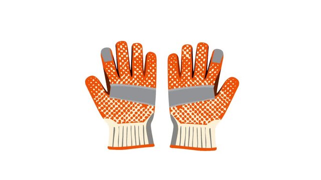 2D Animated Safety Work Gloves for Construction Protection