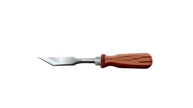 2D Animated Putty Knife for Wall Repair Work