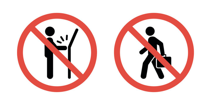 No Soliciting Sign Vector, Red Prohibition Symbol Illustration