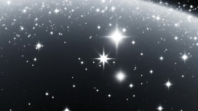 Bright sparkling stars in dark outer space abstract background