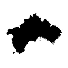 Naples Italy map silhouette vector illustration