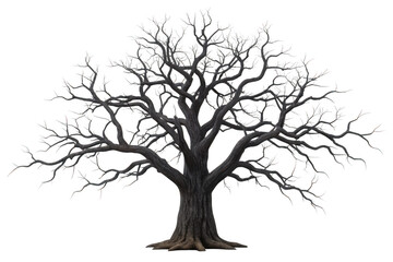 Obraz premium A bare tree with branches on a white background