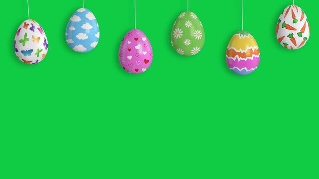 easter animated banner with colorful eggs