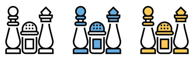 Chess pieces hierarchy icons set flat design vector leadership strategy game success teamwork © MOHAMMADSHARIFUL