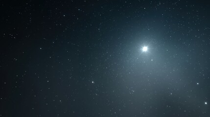 Obraz premium A bright star shines vividly against a dark, star-filled night sky, hardship in a success journey with AI