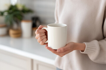Warm beverage in hand brings comfort during a cozy morning