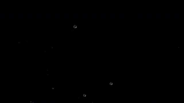 Floating water bubbles overlay with underwater air bubbles background