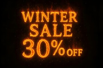 Winter Sale 30% Off Fiery Text Effect