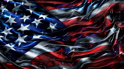 Artwork showcasing the texture and folds of the American flag.