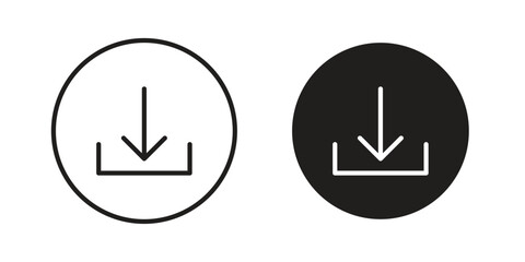 Download icon vector isolated on white background. Simple icon set.