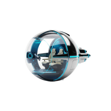 futuristic submersible vehicle with luxurious interior