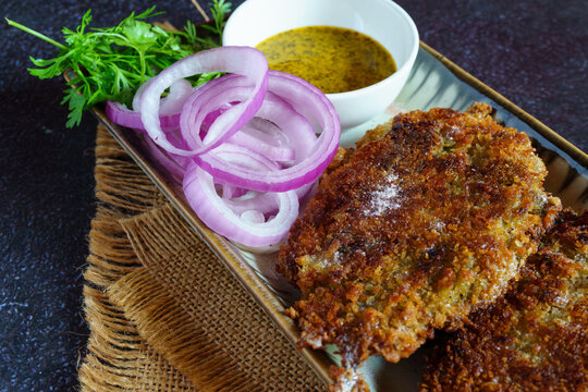 Lote Fish Fry with Mustard and Onion Slices | Crispy Bombay Duck Fry | Golden Fried Fish Snack | Traditional Indian Seafood Street Food