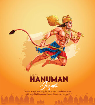 new Happy Hanuman Jayanti. god abstract Vector Illustration design.