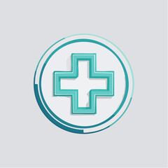 Fototapeta premium Modern healthcare cross symbol. A clean, contemporary graphic representing medical support and wellness concepts