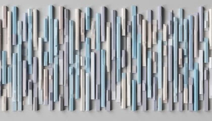 Abstract pastel geometric 3D bars casting shadows on a grey wall