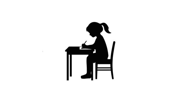 Video Cute Child Studying