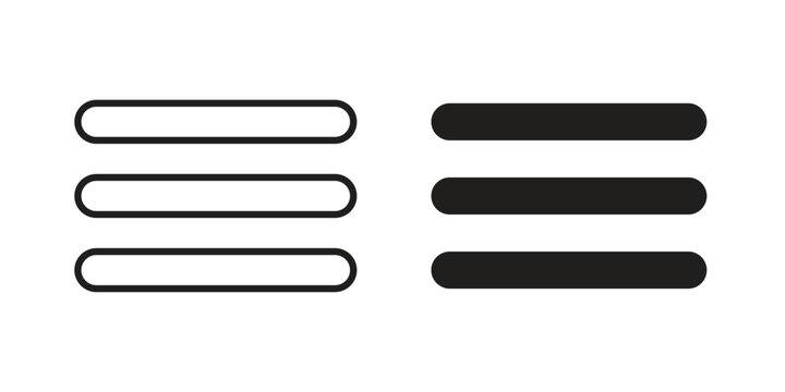 Menu icon vector isolated on white background. Simple icon set.