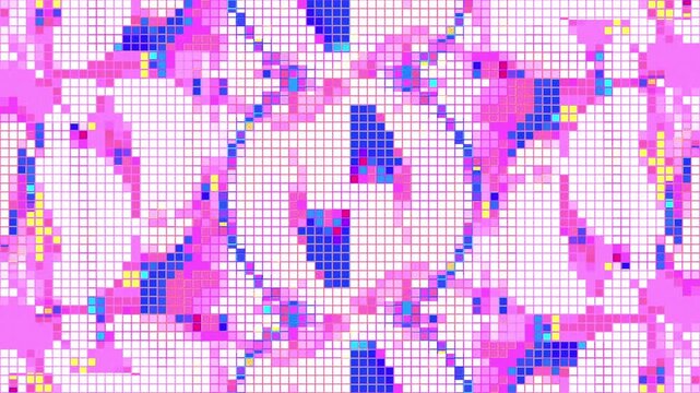 Flickering Pixel Art Loop with Print Misalignment (Vintage Risograph)