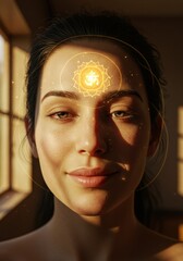 Serene Woman with Third Eye Chakra Activation