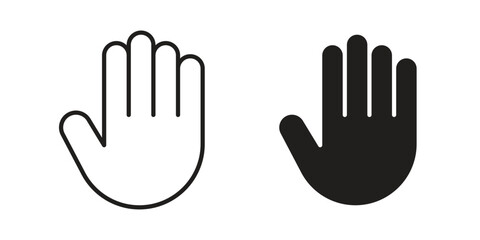 Obraz premium Raised hand icon vector isolated on white background. Simple icon set.