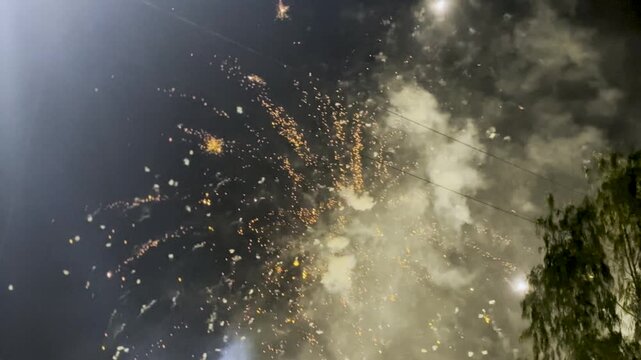 Firecrackers during the arrival of groom at marriage hall