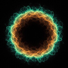 Abstract Energy Ring Teal and Orange Plasma Orb