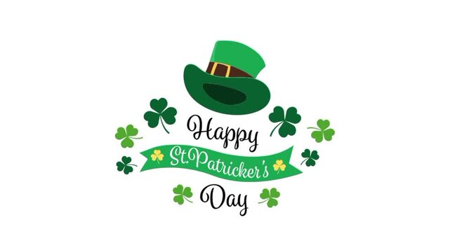Happy st patrick day celebrating vector illustration with animation