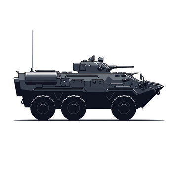Armored Personnel Carrier Vehicle - Military Transport and Combat Machine