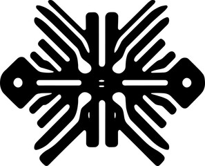 Obraz premium Abstract Geometric Tribal Minimal Icon Set Black Vector Illustration