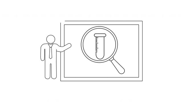 Science Presentation - Test Tube Under Magnifying Glass Illustration.