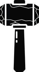 Naklejka premium Black hammer with cracked stone head and smooth handle