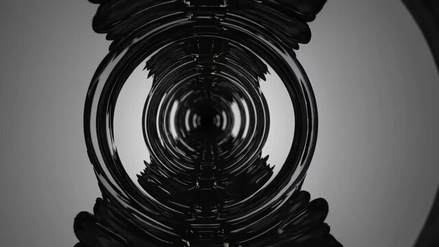 Onyx Noir Light Pipe Macro &mdash; Near‑Black Agate Tunnel with Subtle Gold Micro Highlights Background