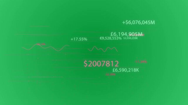 On load financial HUD updating live, pulsing $2007812, shifting teal or &pound; totals on transparent bord