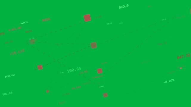 On start, camera retreating as magenta network rotating, revealing values on transparent background