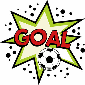 A soccer ball scoring a goal with a starburst Vector