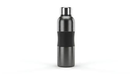 Stylish insulated metal water bottle with black and silver color design