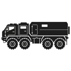 Fototapeta premium Heavy Duty Off-Road Military Truck Silhouette, All-Terrain Vehicle