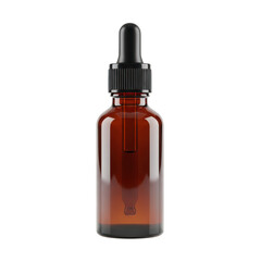 Fototapeta premium A brown glass bottle with a dropper lid isolated on white background