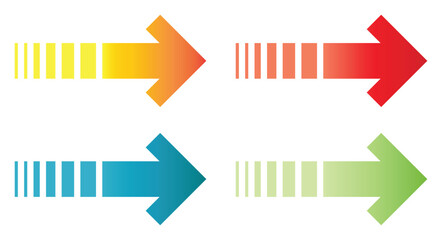 Colorful Arrow Direction Pointer Set Vector Illustration for Navigation Interface Path colorful arrow direction pointer set