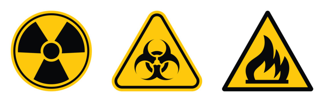 Biohazard Radiation Fire Danger Symbol Vector Illustration for Safety Security Hazard biohazard radiation fire danger symbol
