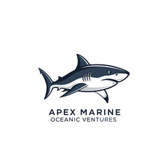 Fototapeta premium Aggressive shark head mascot emblem in a metallic shield