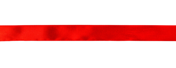 Obraz premium Red ribbon isolated on a white background. Selective focus.