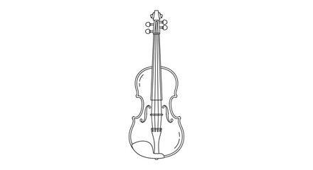 Fototapeta premium Detailed Line Drawing of a Violin.