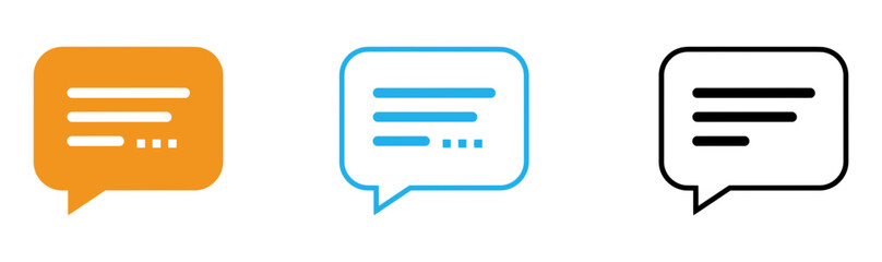 Colorful chat bubble icons with text lines